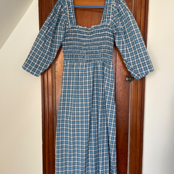 Ganni seersucker checked midi dress - Picture 3 of 5